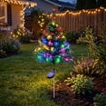 thumbnail image 1 of Solar Sparkly Christmas Tree Shaped Ground Stake Light for Outdoor, 29.53" Weatherproof Auto on Off Night Light with Colorful Glowing Decor Patio Walkway Yard Flower Bed Holiday Party Display, 1 of 6