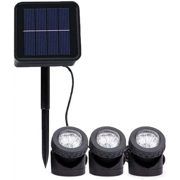 Solar Spot Lights Outdoor, 18 LED Waterproof Pond Light Solar Spotlight Underwater Light Security Lighting Dark Sensing Auto On/Off Adjustable Lighting Angle, for Outdoor Lawn Fish Tank Pool (1 Pack)