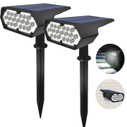 Solar Spot Lights Outdoor [2 Pack], Ricihene LED Solar Powered Landscape Spotlights IP65 Waterproof, Auto On/Off 2 Modes Lighting for Yard Pathway Porch Patio