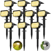 Solar Lights Outdoor, 10 pack 57 LED, IP65 Waterproof, 3 Modes, Landscape Spotlights for Garden, Yard, Patio, Pathway, Pool - Warm White