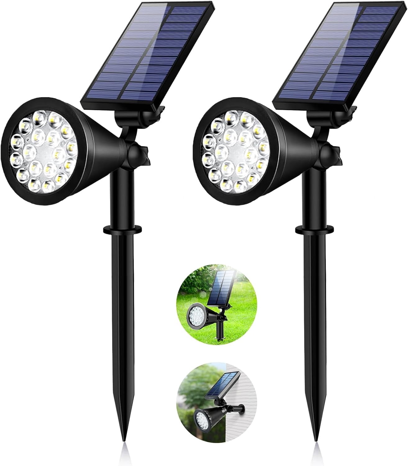 Solar Spot Lights Outdoor, 600LM Solar Flood Lights Waterproof Solar