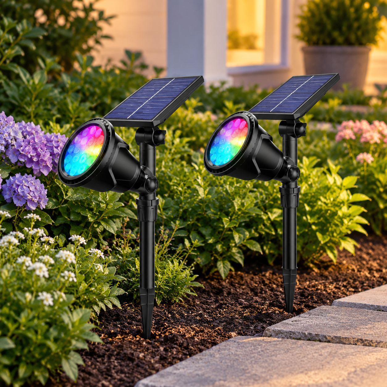 Solar Spotlight Examples Solar Spot Lights Outdoor 7 Colorsmas Waterproof Landscape Light 600lm ...