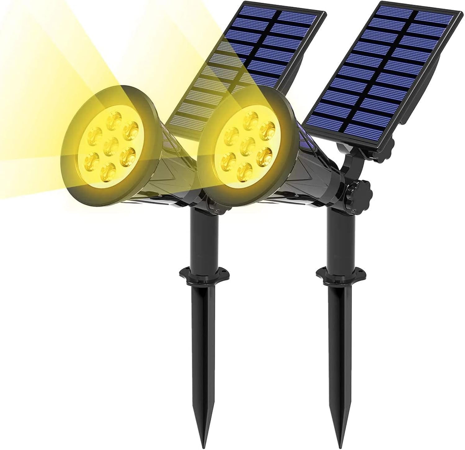 Solar Spot Lights Outdoor, 7 LED Solar Landscape Spotlights Wall Lights