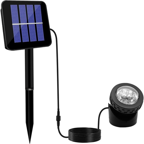 Solar Spot Lights Outdoor, LED Waterproof Pond Light Solar Spotlight Underwater Light Security Lighting Dark Sensing Auto On/Off Adjustable Lighting Angle, for Outdoor Lawn Fish Tank Pool