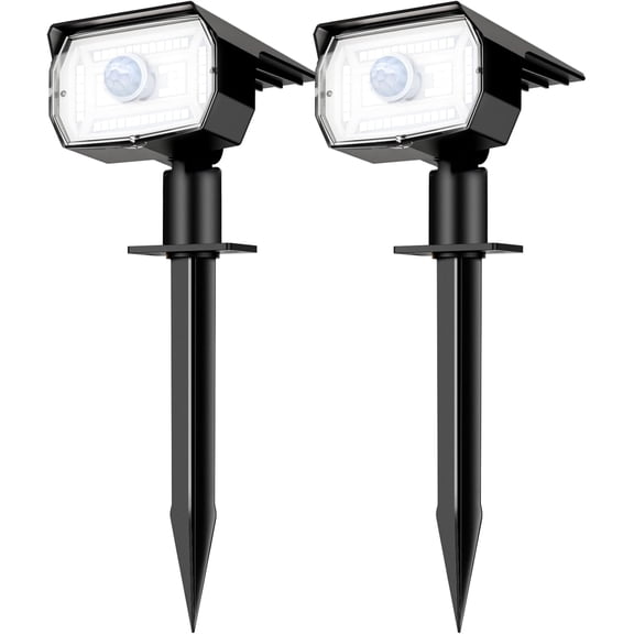 Solar Spot Lights Outdoor Motion Sensor with 3 Modes, Spotlights Waterproof 2-in-1 Auto On/Off Landscape Lighting for Outside Yard Wall Garden Pathway, Cool White
