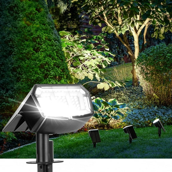 Solar Spot Lights Outdoor Waterproof 4 Pack IP65 63 LED 3 Lighting Modes Spotlights for Yard Garden House Garage Pathway