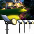 thumbnail image 1 of Solar Lights Outdoor, 4 Pack, 4 Modes, 180° Adjustable Waterproof Landscape Spotlights for Flag, Pathway, Yard, Garden, Driveway - Warm White, 1 of 8