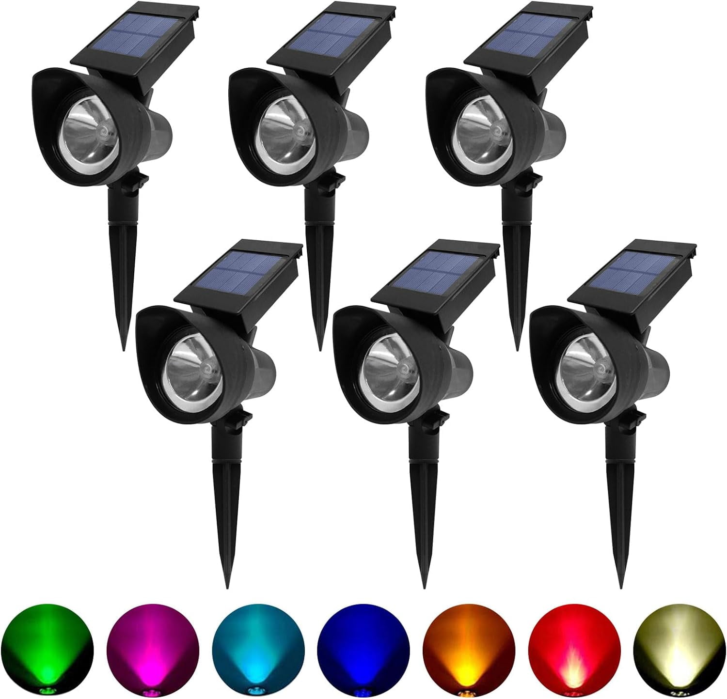 Solar Spot Lights Outdoor, Waterproof Solar Up lights for Tree, Color