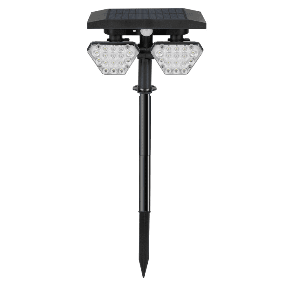 Solar Spotlight, Outdoor Double Head Spotlight, Adjustable Swivel, For Yard Access Porch