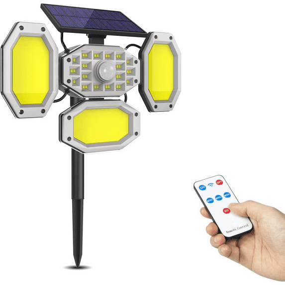 Solar Spotlights Outdoor, 2-in-1 Solar Landscape Lights 215LED Bulbs Solar Powered Lights IP65 Waterproof Adjustable Wall Light for Patio Pathway Yard Garden Driveway Pool