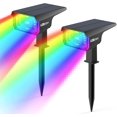 thumbnail image 2 of LEREKAM Solar Spotlights Outdoor - 40 LED RGB Color Changing, 2 Pack With USB Charging, IP65 Waterproof 2 of 9