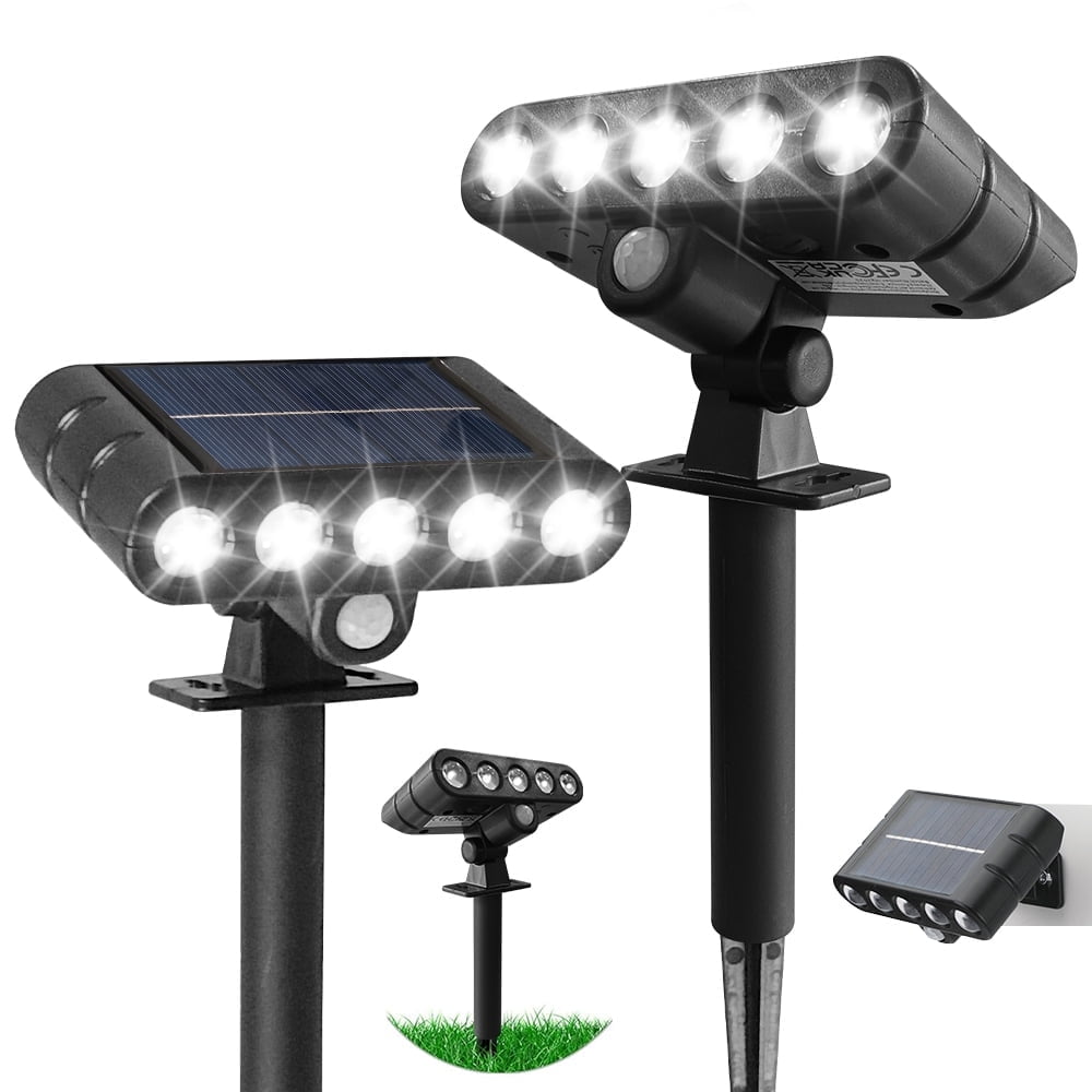 2 Pack Solar Spotlights Outdoor Waterproof, 850LM Adjustable Solar Spot Lights, Solar Garden Landscape Lights with 3 Modes, Outdoor Solar Lights for Yard Pathway Garden House