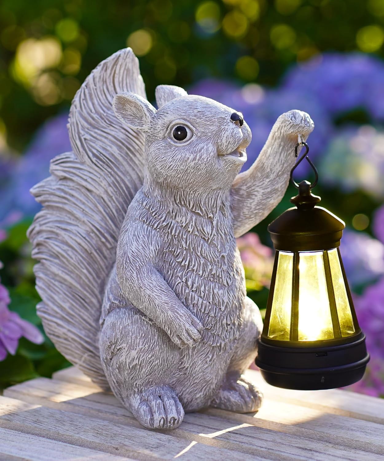 Solar Squirrel Statues for Garden Decor: Outdoor Sculptures for Clearance Outside Lawn Ornaments Porch Patio Balcony Yard – Gifts for Mom Grandma