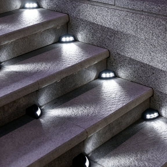 Solar Stair Lights for Outside,2 Selectable Light Colors Solar Step Lights Outdoor Waterproof for Step, Deck, Fence, Balcony, Stair,Garden, Pool, Deck, Patios, Walkway Decoration - 1Pc