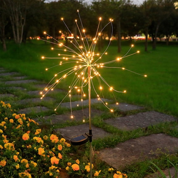 Solar Stake Lights, Outdoor Firework Style Ground Plug Landscape Lamp, Solar Powered Decorative Stake Lighting, Waterproof Ambient Light for Garden Yard Patio Lawn Pathway Holiday Decoration