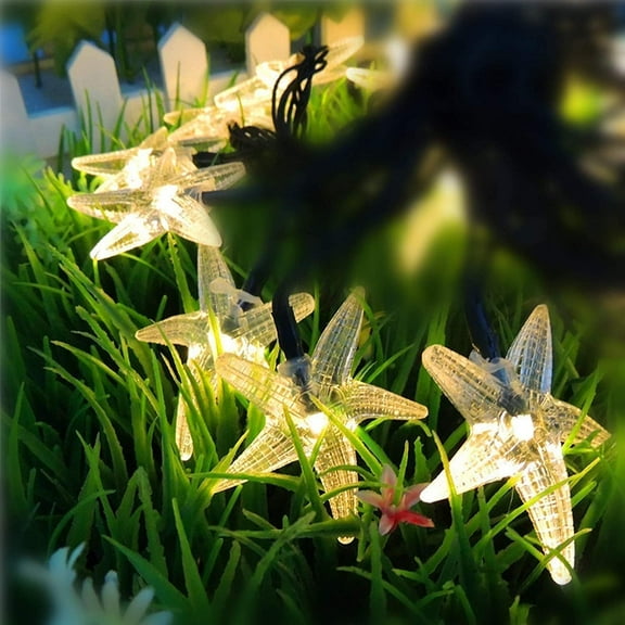 Solar Starfish String Lights:Waterproof 20ft 30 LED Starfish Fairy Lights with 2 Modes Starfish Christmas Lights for Garden Wedding Party and Holiday Decorations (Blue, 15.7ft 20LED)