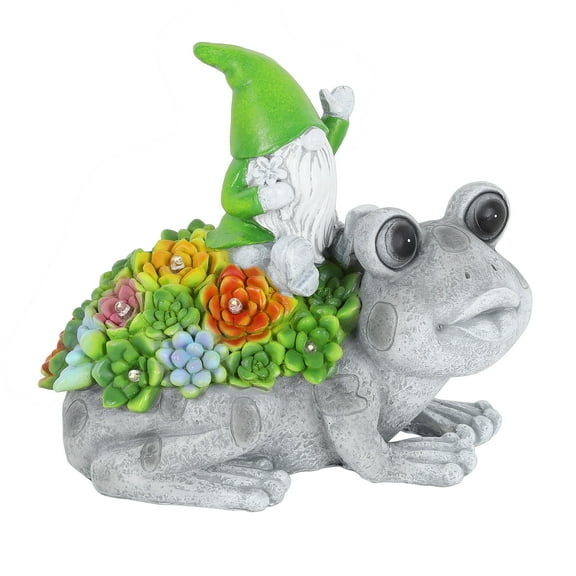 Solar Statue Lamp,Frog Genie Resin Ornament Lamp,Garden,Lawn,Patio,Balcony,Yard Decoration