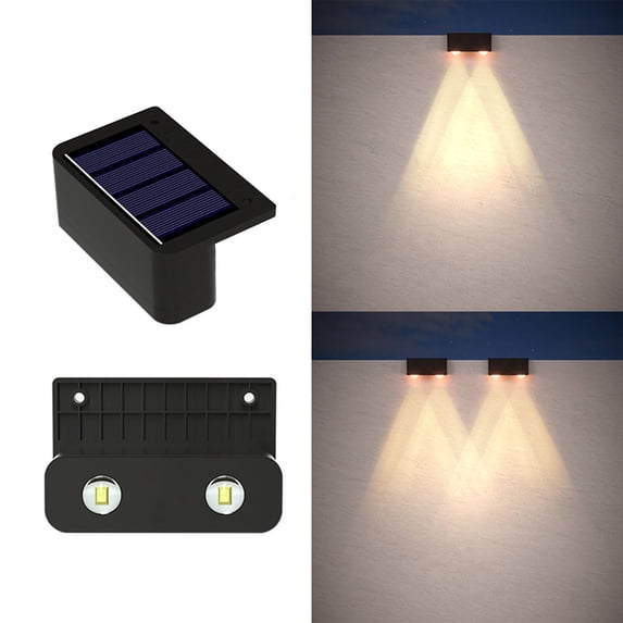 Solar Step Lights Outdoor Wall Mounted Water Resistant Landscape Lighting for Courtyard Stairs Railing Fence Pathway Decoration Automatic Illumination Easy Installation with Screws and Tape