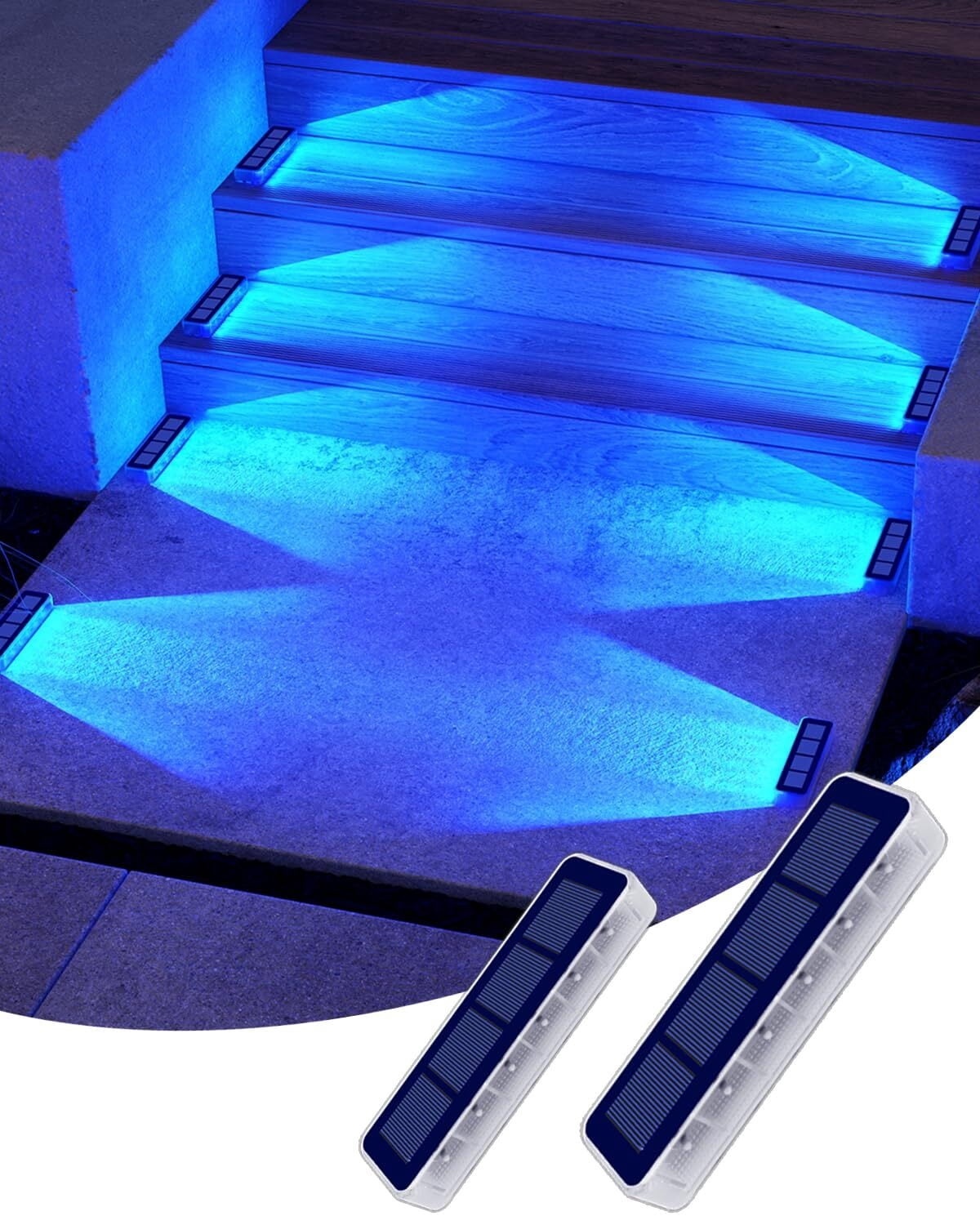 Solar Step Lights for Outside,8 Pack Solar Stair Lights Outdoor ...