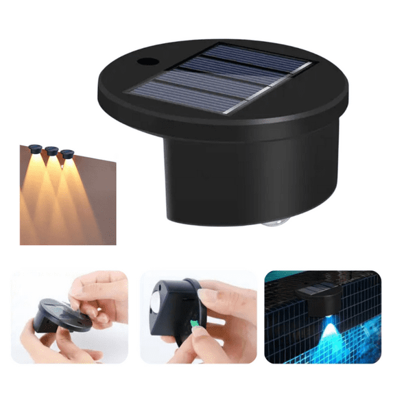Solar Step Lights, Solar Deck Lights for Fence Waterproof Led Solar Lights for Stairs, Pool, Fence, Yard, Patio, and Pathway (Warm Light)