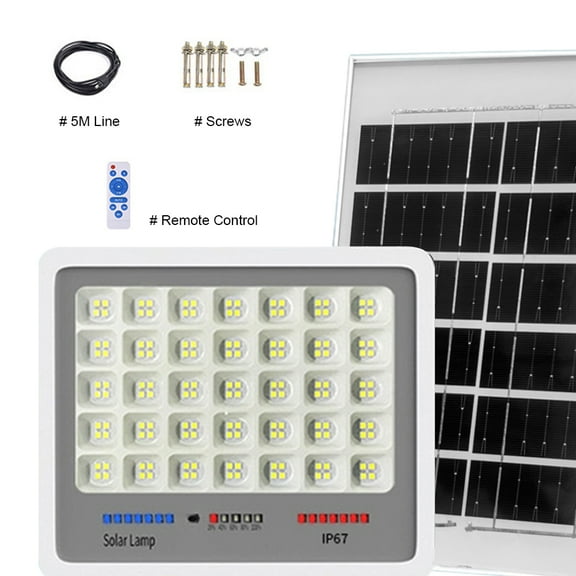Solar Street Flood Lights Outdoor - 300WSolar Parking Lot Lights Dusk to Dawn IP67 Waterproof Security Commercial Lighting with Cables for Yard, Garden, Swimming Pool, Pathway