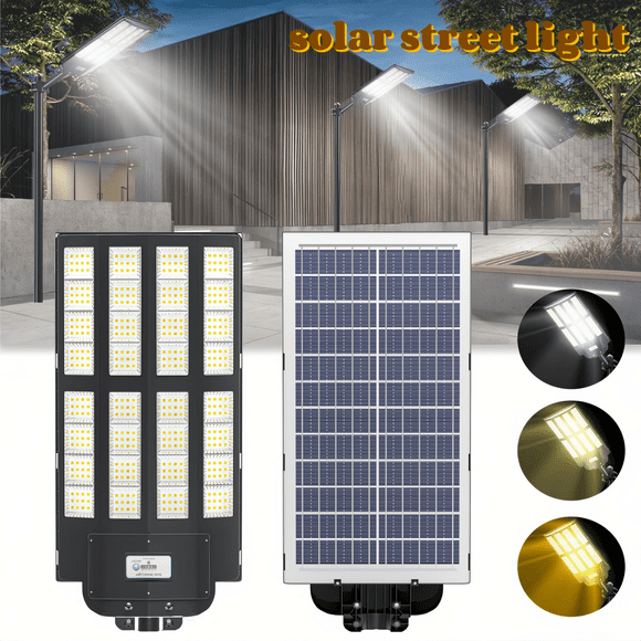 Gefolly Solar Street Light 10000W, 2700000 LM w/Remote Control & Motion Sensor IP67 Flood Security Lights for Road,Yard,Barn