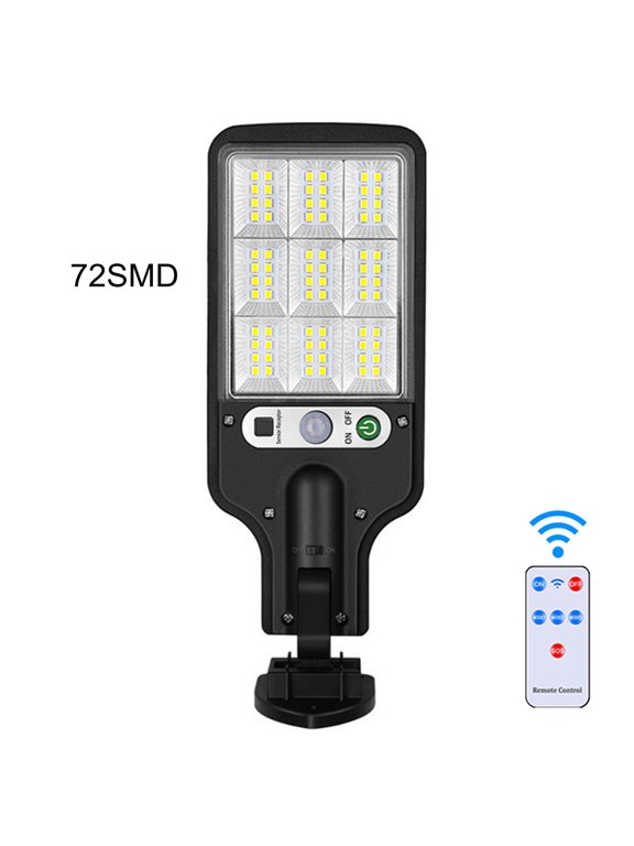 Solar Street Light, IP65 Waterproof, Dusk To Da-wn with Motion Sensor LED Security Flo-od Light for Parking Lot, Remote Control with 72 SMD Lamp Beads