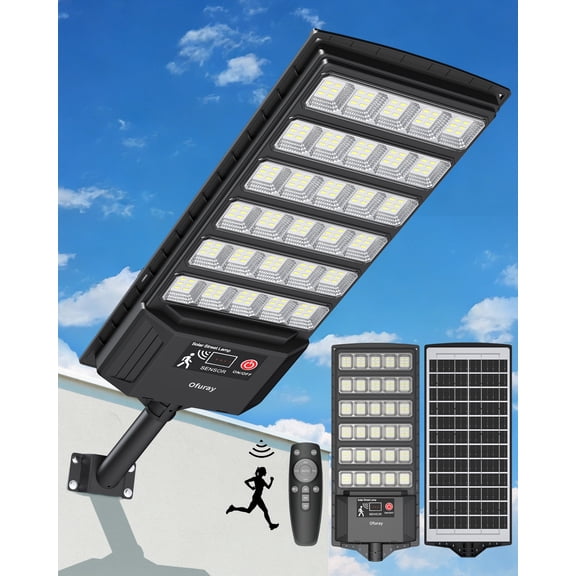 Solar Street Light, Motion Sensor LED Solar Lamp, Waterproof Outdoor Lighting for Yard, Road, Garden, Street, Patio