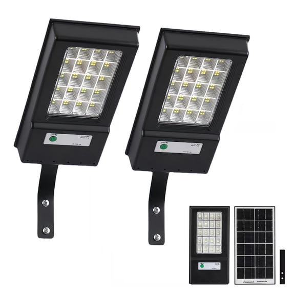 Solar Street Light Outdoor 2000LM, 6500K LED Floodlight with Motion Sensor, Dusk to Dawn Security Lighting, IP67 Waterproof Solar Powered Light for Yard, Garden, Driveway (2 Pack)