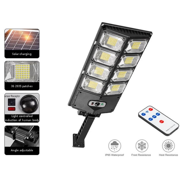 Solar Street Light Outdoor Wall, 3 Lighting Modes Intelligent Induction Floodlight for Front Door Garden Yard, Solar Powered Security Light for Garage Pathway Patio