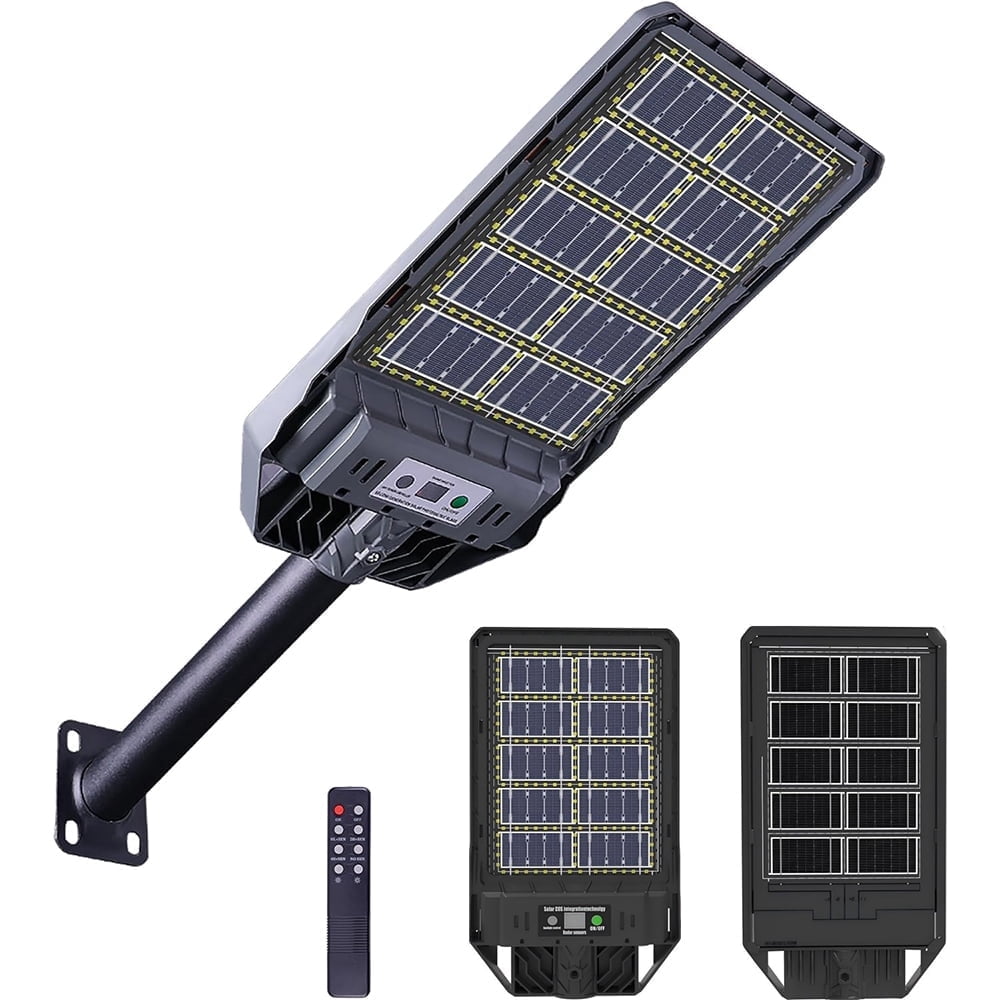 Solar Street Light Outdoor, 66000LM Double-Sided Solar Panel  Dusk to Dawn Outdoor Motion Sensor Lights, Solar Security Wall Light Road Lamp for Garden Yard Patio Parking Lot