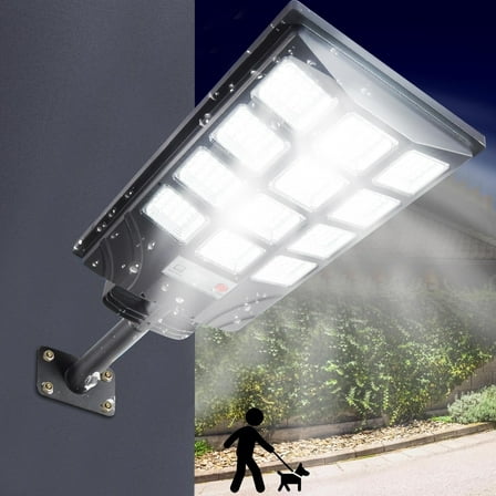 Solar Street Lights, 6500K 10000LM Outdoor Commercial Parking Lot Light with Remote Control, Dusk to Dawn Solar Security Flood Lights, Motion Sensor Solar Lights for Outside Yard Garage