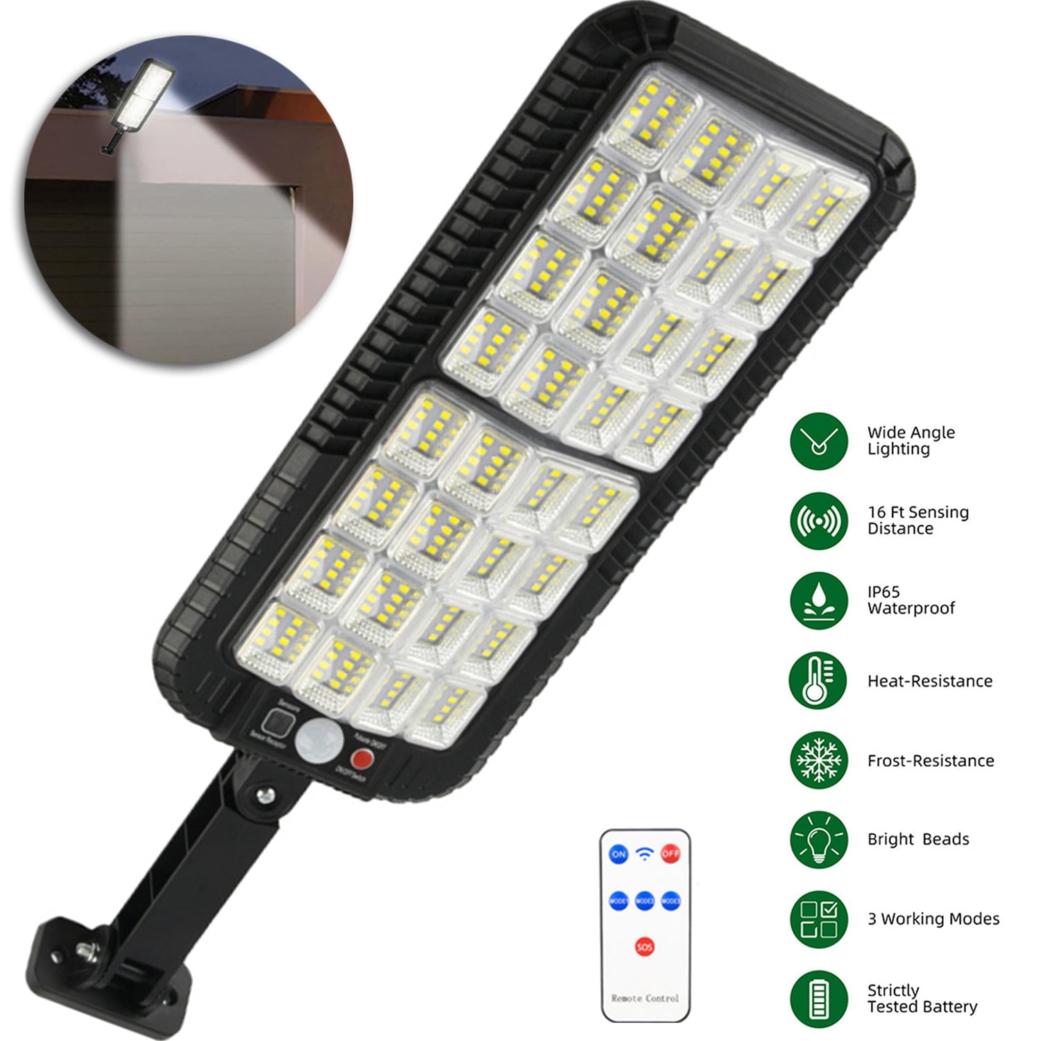 Solar Lights Outdoor Waterproof, 6500K Motion Sensor Solar Street Lights, Solar Flood Lights Dusk to Dawn for Area Lighting Yard Patio