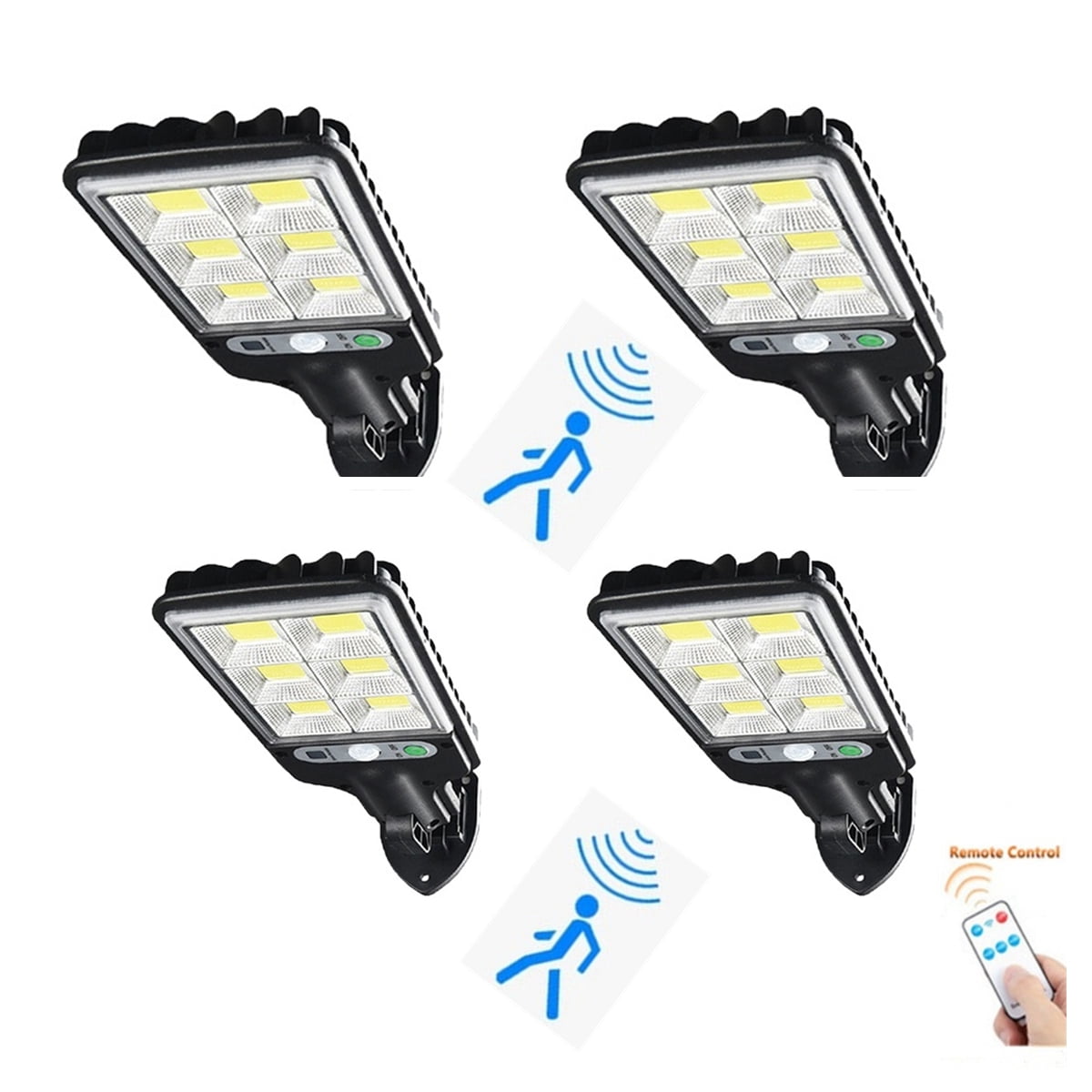 Magicorange Solar Powered Outdoor Street Lights with Ip65 Motion Sensor & Remote Control (4 Pack)
