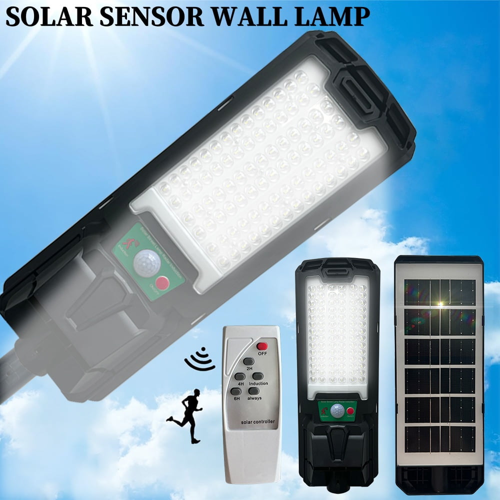 Solar Street Lights Outdoor, 6500LM Motion Sensor Street Lights with Remote Contol, Waterproof LED Solar Parking Lot Lights Dusk to Dawn, Flood Security Lights Solar Powered for Area Lighting Yard