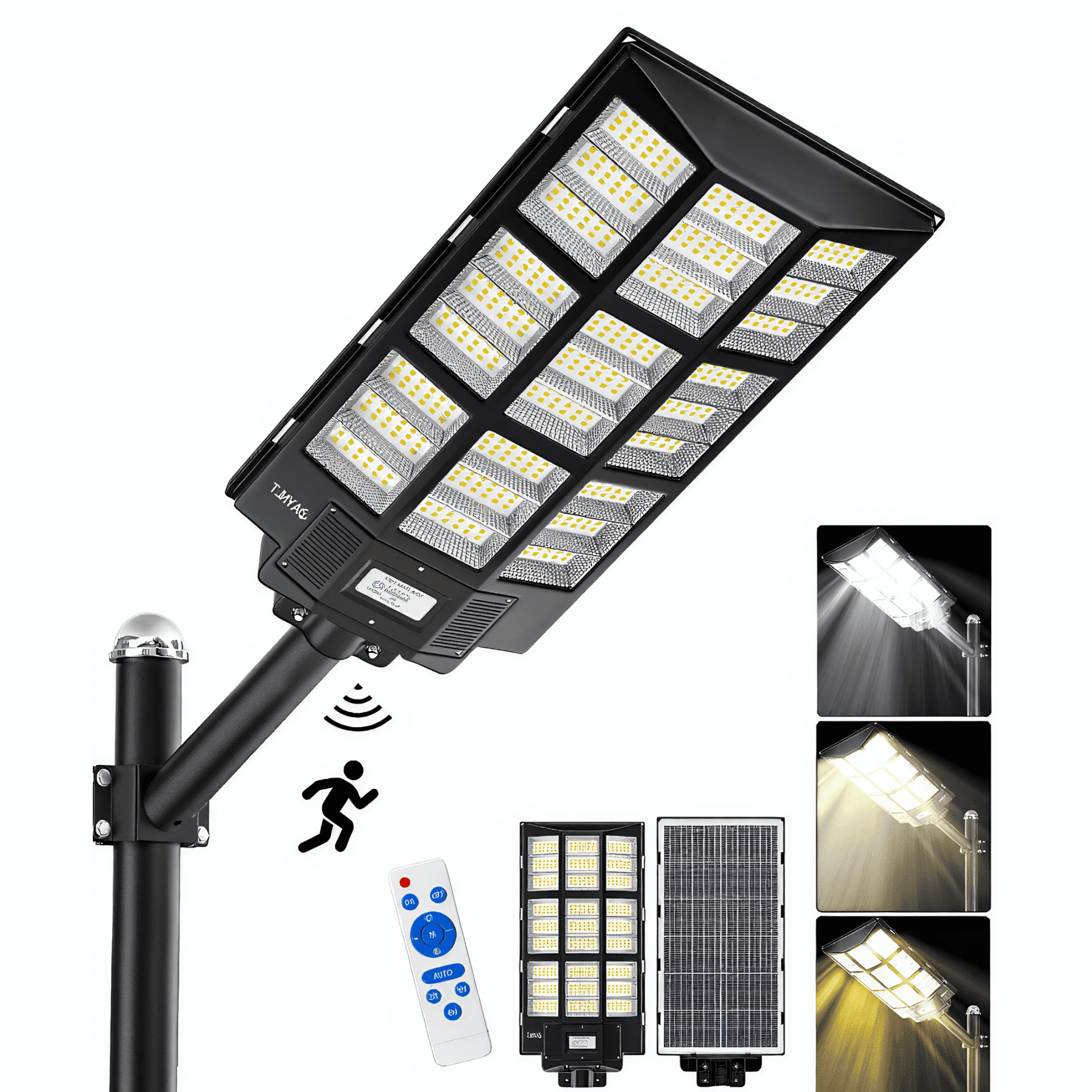 Solar Street Lights Outdoor,680000LM High Lumen Parking Lot Lights Commercial,Waterproof Solar Security Flood Lamps with Motion Sensor