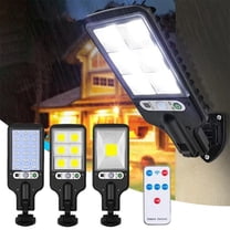 Solar Street Lights Outdoor, Dusk to Da-wn Solar Parking Lot Lights with 3 Modes Motion Sensor and Remote Control, Security IP65 Water-proof Commercial Solar Lights for Outside, Yard, Garage