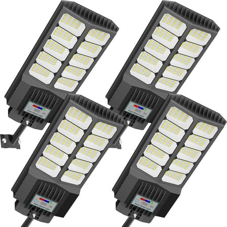 Solar Street Lights Outdoor Dusk to Down with Motion Sensor, 6500W Outdoor Solar Flood Light for Parking Lot, Street Lights Solar for Yard Garden & Walkway