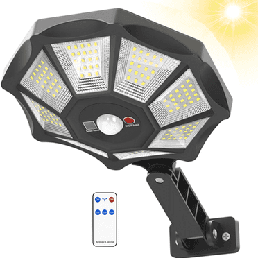 Solar Street Lights Outdoor, 8000LM Motion Sensor Solar Flood Street Lights, Outdoor Dusk to Dawn Solar Lights for Garden Yard Path Patio, IP66 Waterproof