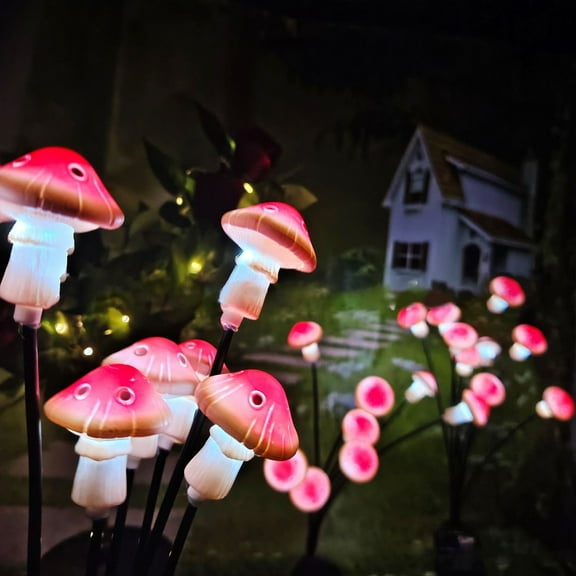 Solar Street Lights Outdoor Solar Mushroom Stake Lights,16 LED Garden Decor,Pathway Walkway Decoration,Flower Bed Landscape Lighting,Solar Powered Yard Gift,Weatherproof Design Holiday Gifts
