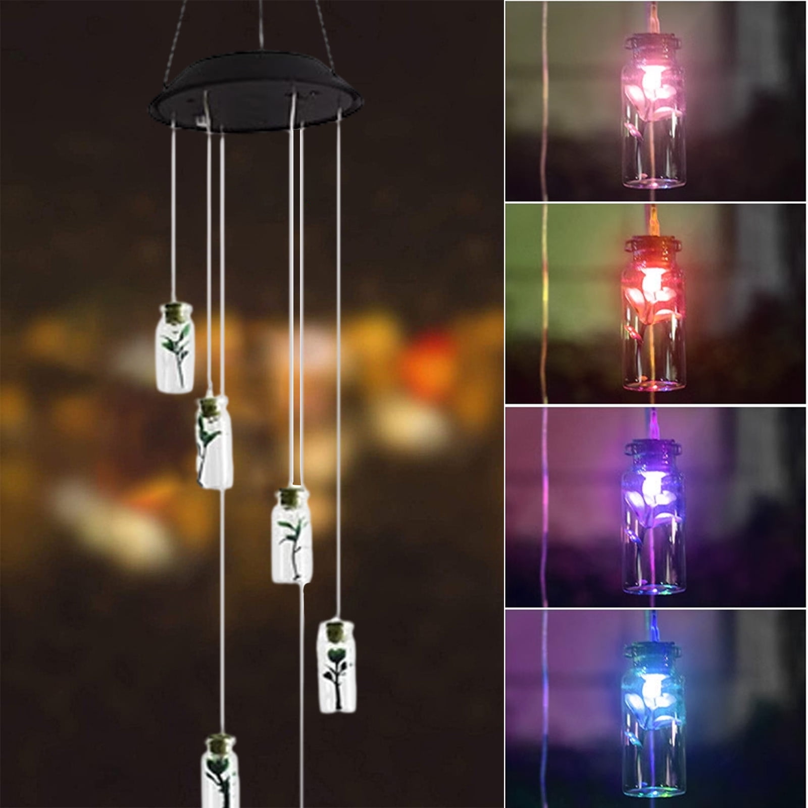 Picture of Solar Street Lights Outdoor Solar Wind Chime Light,Colorful Gradient ...