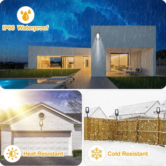 Solar Street Lights Outdoor Waterproof: 4 Pack Solar Outdoor Lights Dusk to Dawn 5000 Lumen Security Lights with Remote Control IP66 Waterproof 120 Led Flood Light Solar Powered Light for Yard