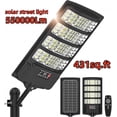 thumbnail image 1 of Solar Lights Outdoor Solar Powered Outdoor Lights Solar Street Lights Pole Barn Commercial Parking Lot Lights Outdoor Dusk to Dawn Solar Security Flood Light Motion Sensor Remote Control Led Lamp, 1 of 9