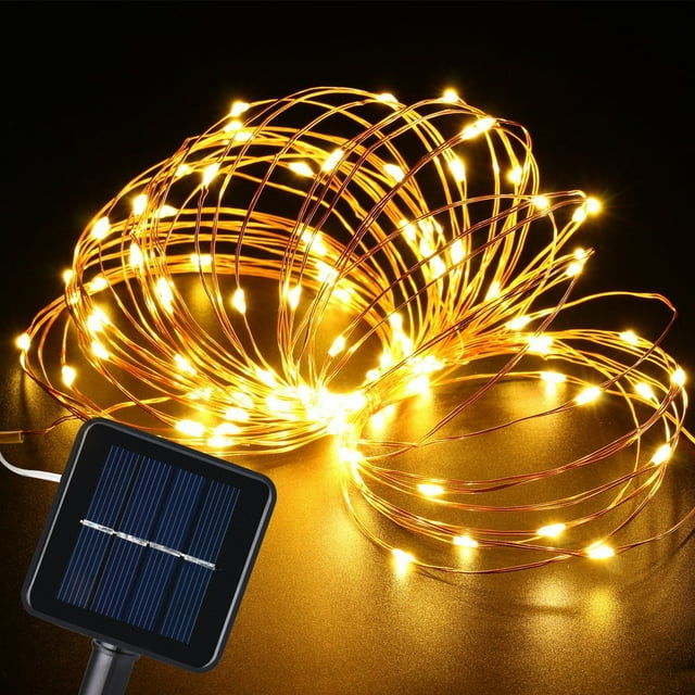 Solar String Lights,20-300LED Solar Fairy Lights, 2 / 8 Modes Outdoor Solar Fairy Lights String with Memory, Waterproof Solar Twinkle Lights for Christmas Garden Party
