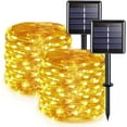 thumbnail image 1 of Solar String Lights, 200 LED Solar Fairy Lights 66 feet 8 Modes Lights Waterproof Outdoor String Lights for Garden Patio Gate Yard Party Wedding Indoor Bedroom Warm White 2Pack, 1 of 9