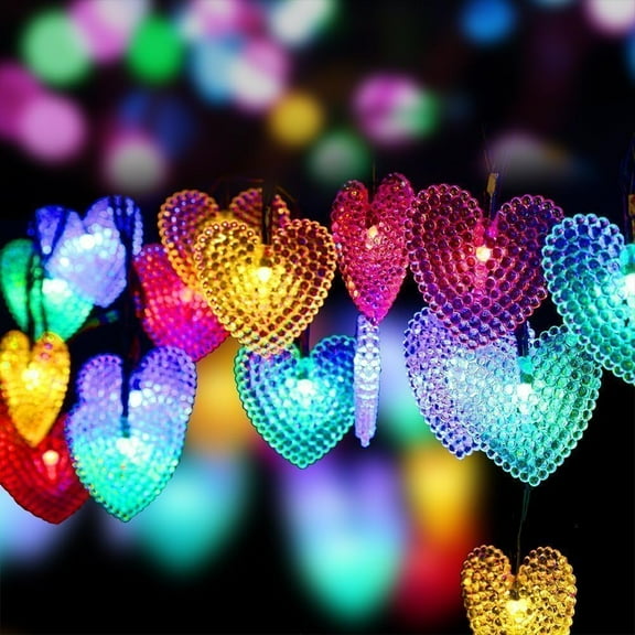 Solar String Lights ,20ft 30LED Heart Light Garden Patio Outside String Lights,Waterproof 8 Modes Mood Lighting Decorative String Lights for Wedding Party Home Patio Xmas Tree