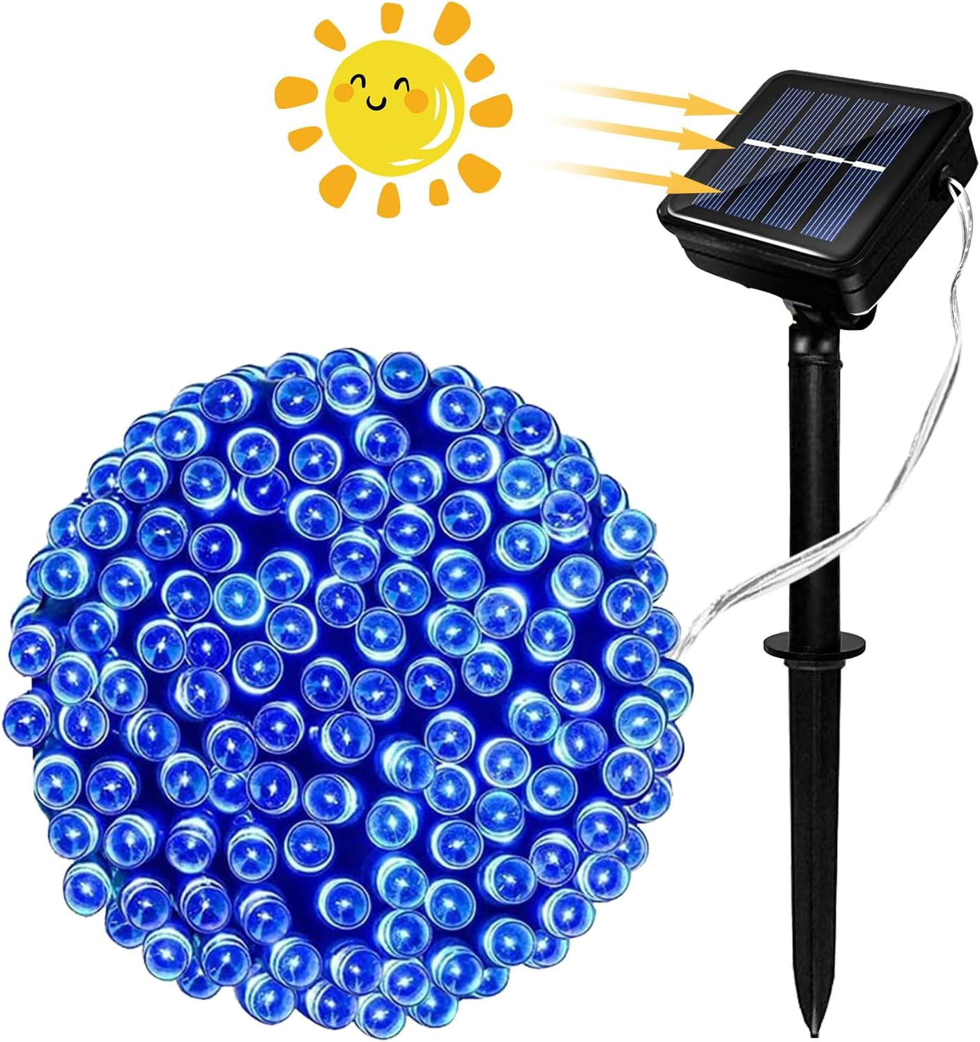 Solar String Lights, 23FT 50 LED Outdoor String Solar Powered Fairy Lights Waterproof 8 Modes