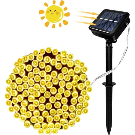 Solar String Lights, 39FT 100 LED Outdoor String Solar Powered Fairy Lights Waterproof 8 Modes Garden Decorative Lights for Tree, Patio, Garden, Yard, Home, Wedding, Party,Warm White
