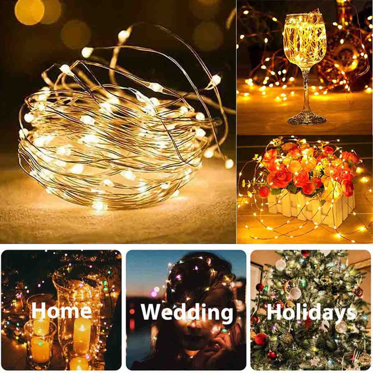 Solar String Lights,39ft 100 LED Solar Fairy Lights Outdoor Waterproof, Solar Copper Wire Twinkle Lights 8 Modes, Solar Christmas Lights String Decorative for Garden Tree Party