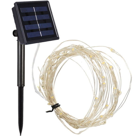 Solar String Lights - Copper Wire Outdoor Lighting for Gardens and Patios
